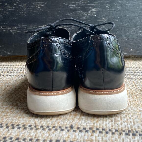 Jeffrey Campbell Lace-up Patent Leather Platform Oxford wing tip shoe‎  10 - Picture 4 of 7